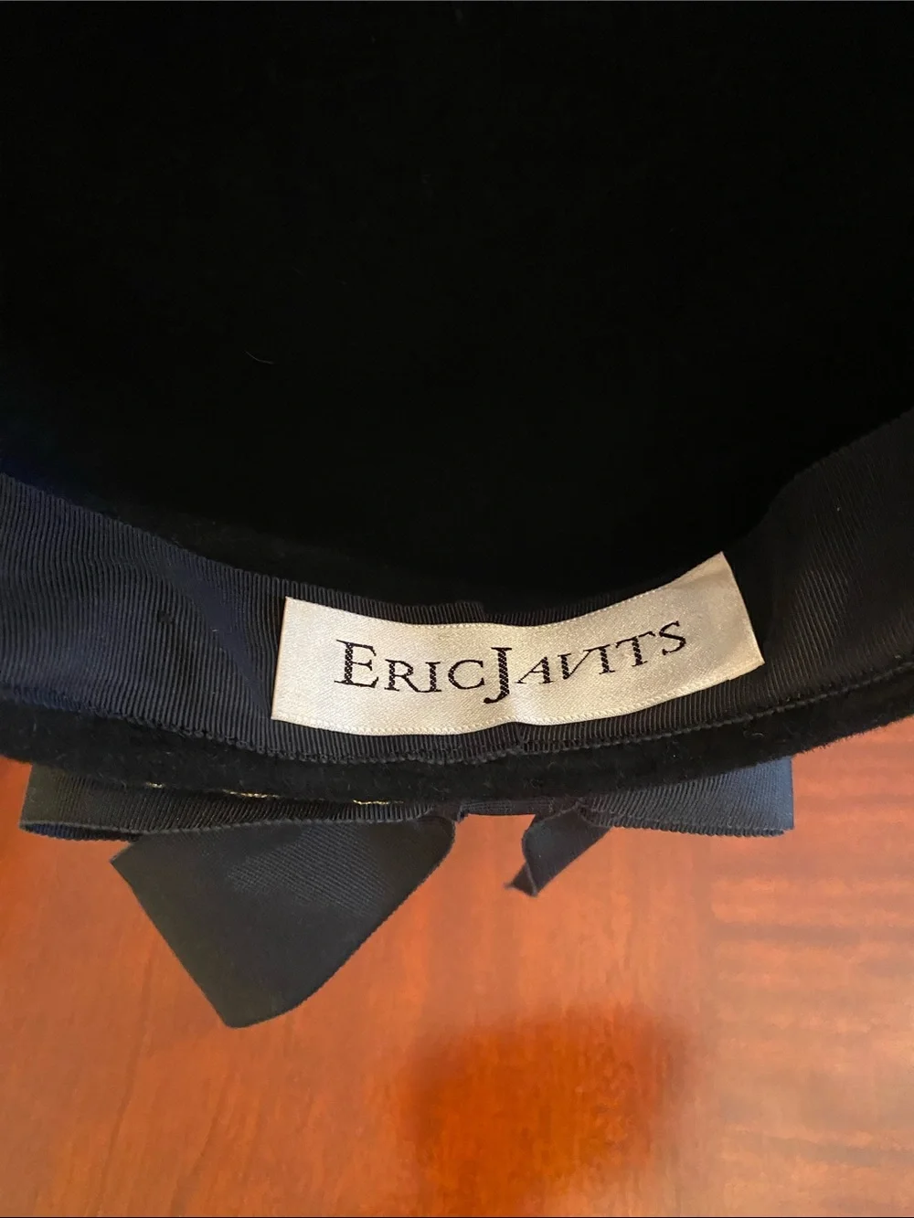 1980’s Eric Javits Mohair Velvet Beret Hat with Gold Cord and Ribbon Bow - Picture 11 of 16